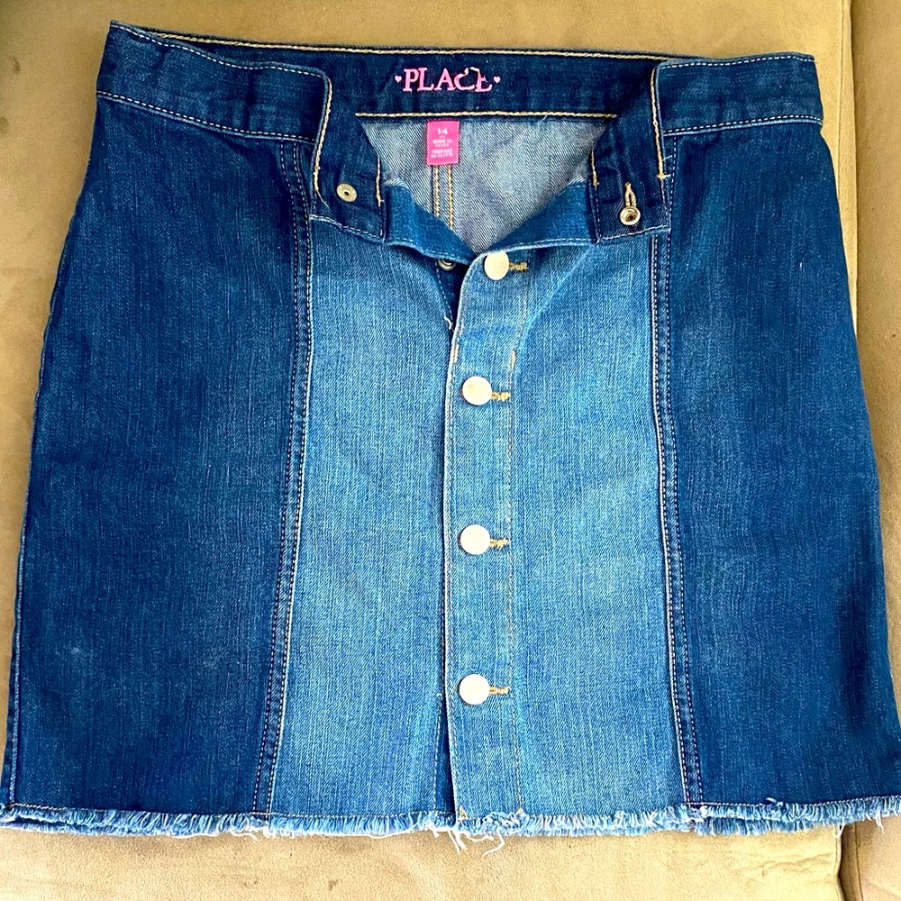 Teen girl jean skirt
